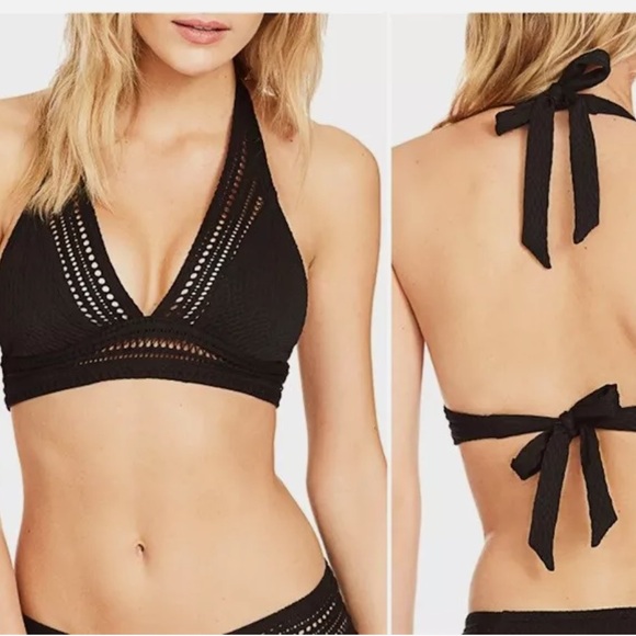 ROBIN PICCONE Perla  bikini halter top black NWT - Picture 3 of 10